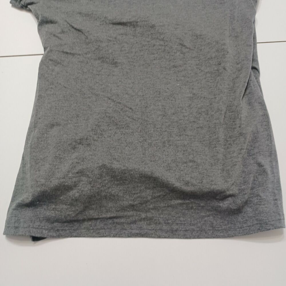 Maternity Women Med. Blouse Grey Short Sleeve Nursing Top Fitted Overlay Stretch - Picture 5 of 12